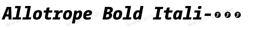 Allotrope Bold Itali字体转换